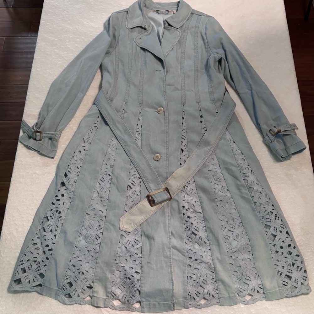 Soft Surroundings Lace Trench Coat XS – Boho Romantic Cottagecore‎ Jacket